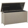 AUFLAGENBOX Rattan taupe 126/46 cm Modena - Beige/Schwarz, Kunststoff (126/63/46cm) - Beliani