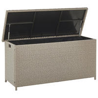 AUFLAGENBOX Rattan taupe 126/46 cm Modena - Beige/Schwarz, Kunststoff (126/63/46cm) - Beliani