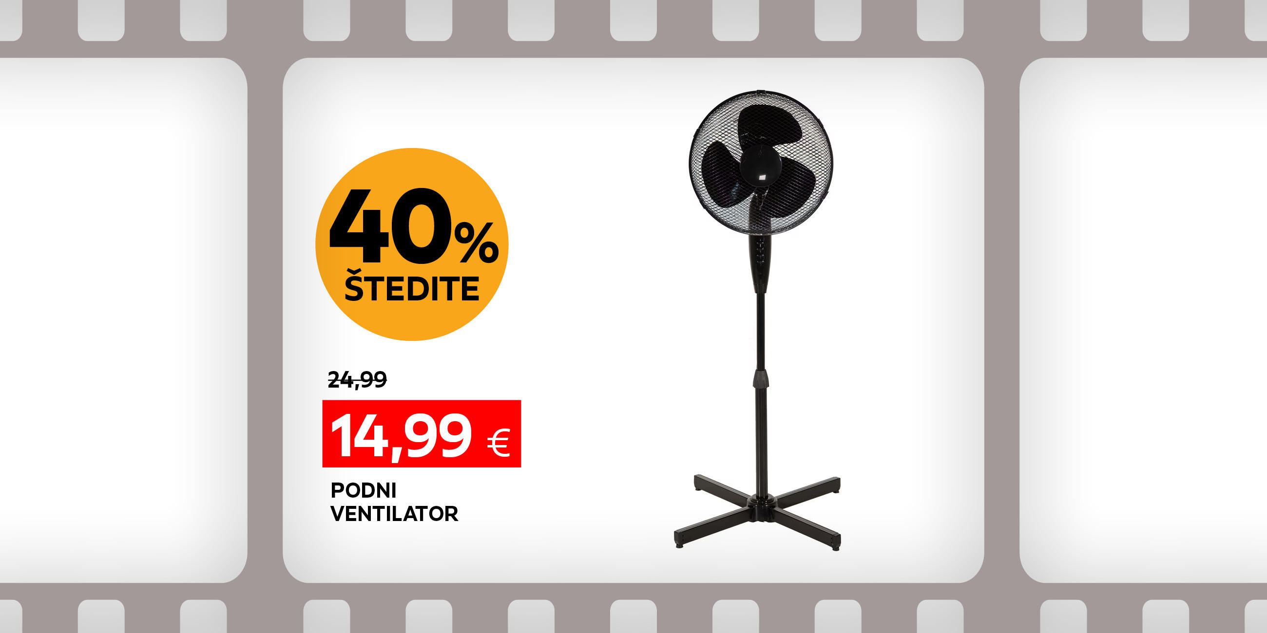 podni ventilator umjesto 24,99 € nova cijena 14,99 € štedite 40%
