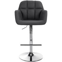 BARHOCKER Nardo Kunstleder chrom schwarz - Chromfarben/Schwarz, Kunststoff/Metall (57/118/59cm) - TPFLiving