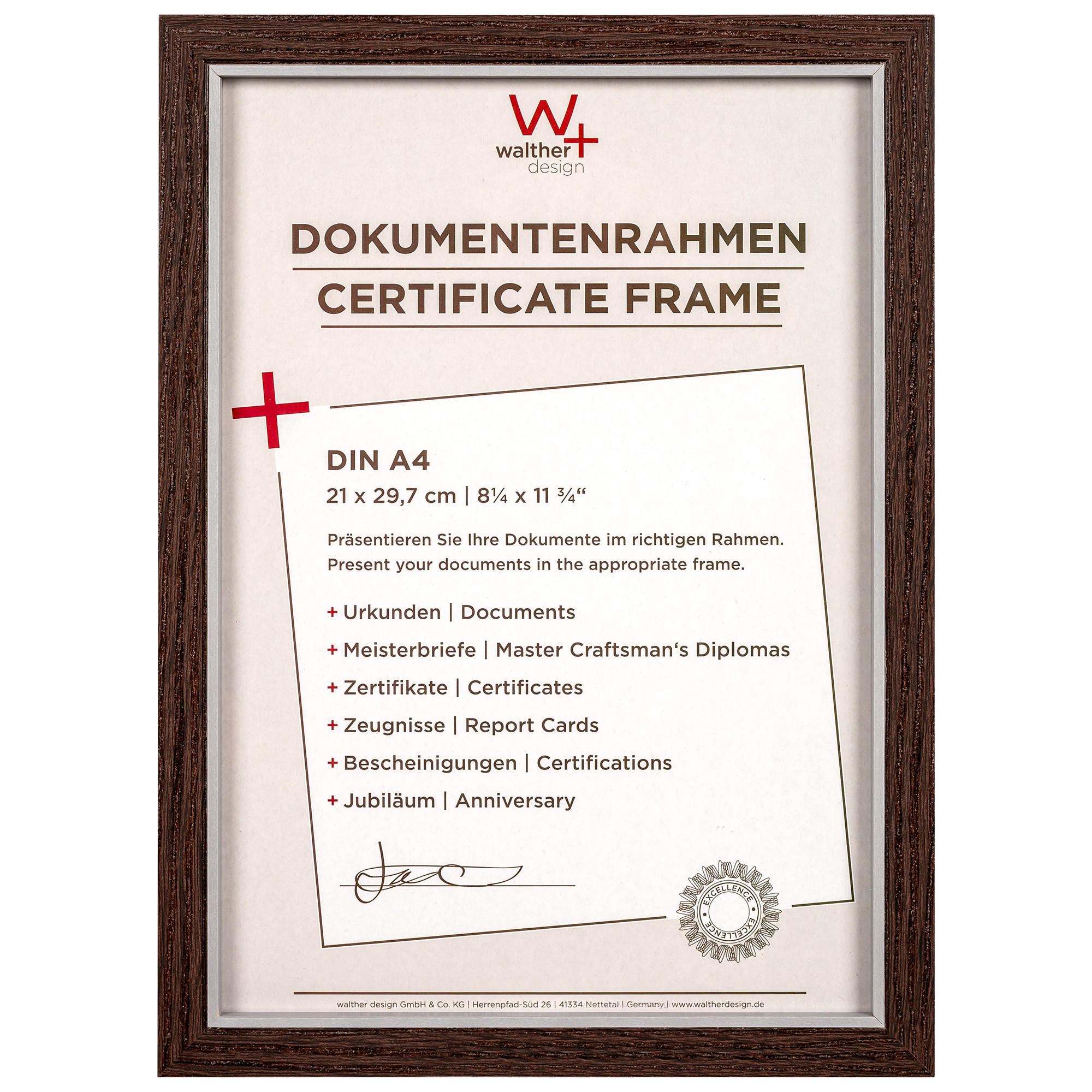 walther design Bilderrahmen Nussbaum 23.1x31.8 cm