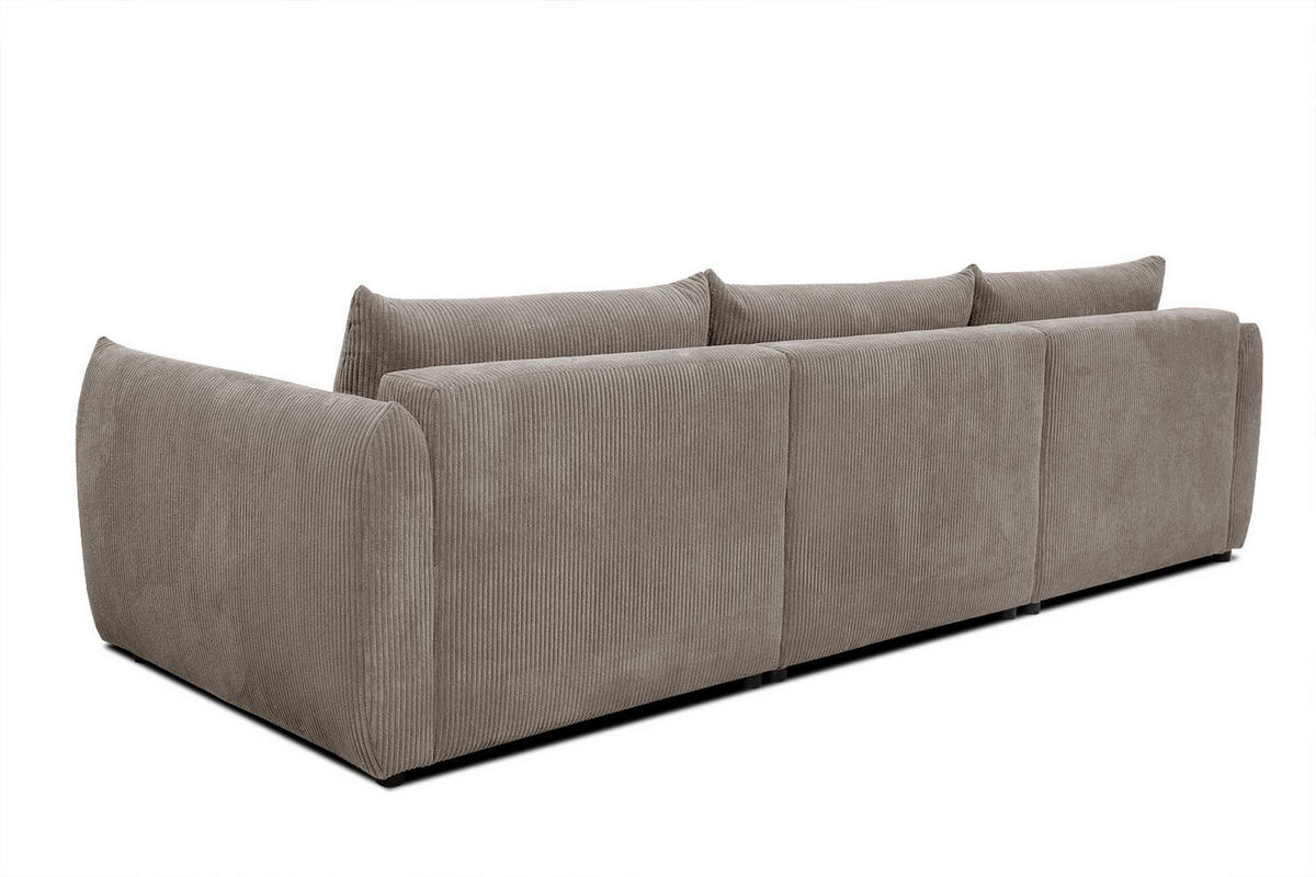 ECKSOFA TAUER 5-Sitzer, taupe - Taupe/Schwarz, Holzwerkstoff/Kunststoff (173/294cm) - Courtois Laville