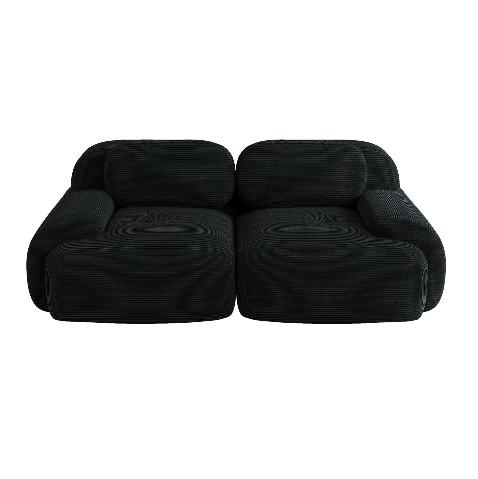 Flora Grace Sofa Schwarz 103x70x208 cm