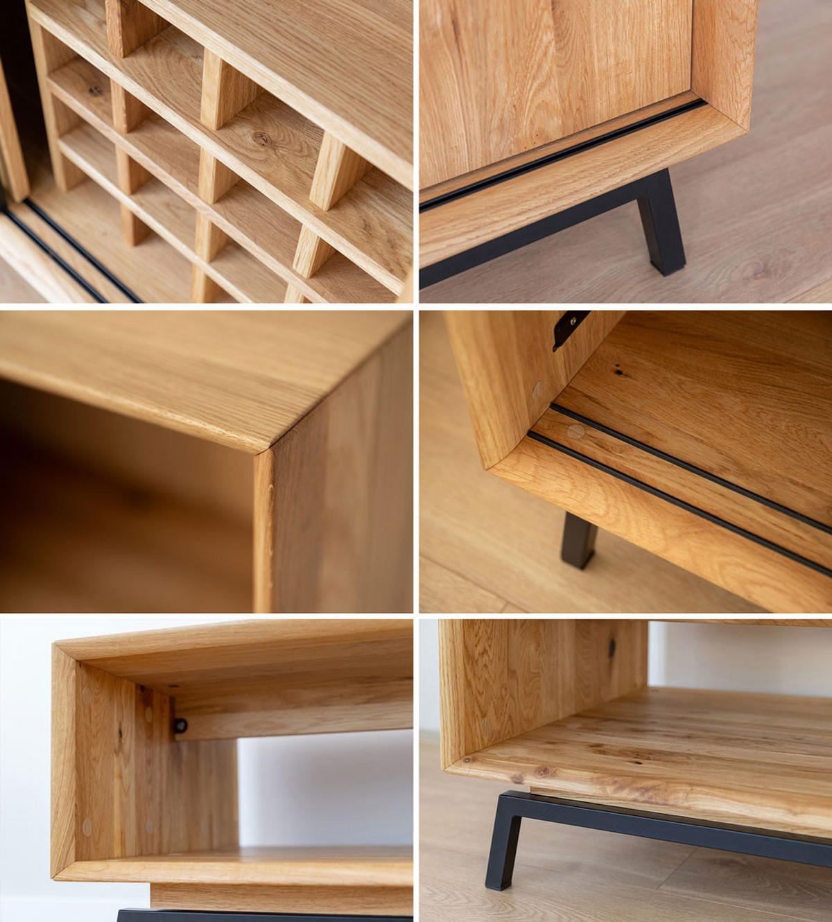 WOHNWAND 3er-Set Modern Loft Eiche Natur 402 / 60 / 101cm - Eichefarben/Schwarz, Holz/Metall (402/101/60cm) - Feldmann-Wohnen