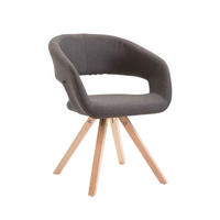 ARMLEHNENSTUHL Stoff dunkelgrau - Eukalyptusholzfarben/Dunkelgrau, Holz/Textil (59/78/55cm) - CLP