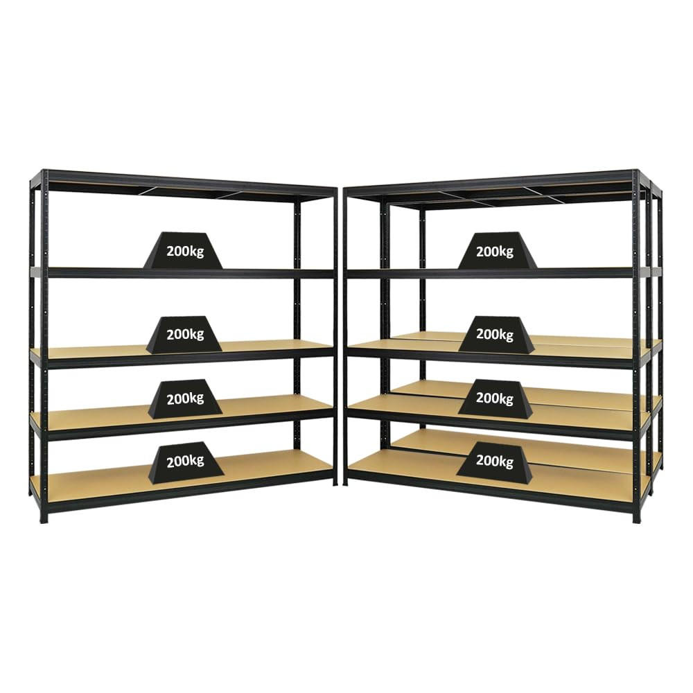 SCHWERLASTREGAL Giant Elephant 3er-Set mit 3x 180x180x45 cm Fachlast 200 kg Schwarz - Schwarz, Metall (540/180/45cm) - PROREGAL