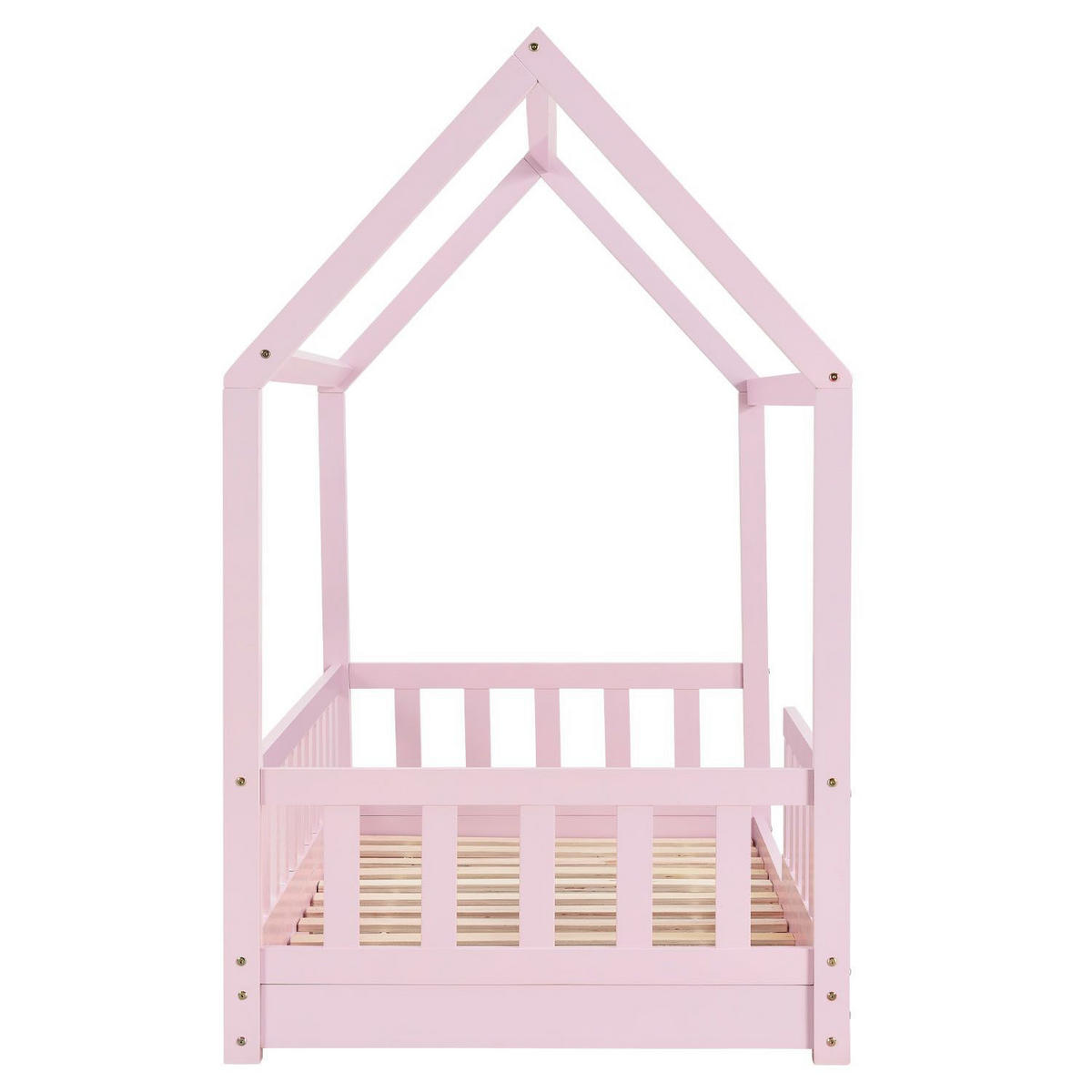 KINDERBETT Marli rosa 90x200 cm - Rosa, Holz (90/200cm) - Juskys