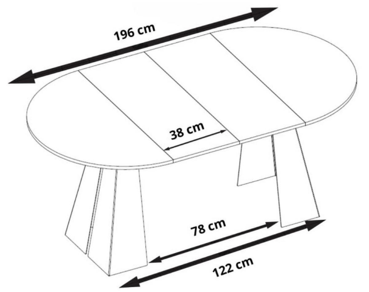TISCH Kaschmir Frega Ausziehbar - Kaschmir/Eiche Artisan, Holzwerkstoff (196/120/76cm) - Sepro Meble