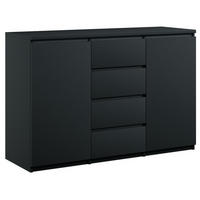 KOMMODE 2d4s 140 Schwarz mat - Schwarz, Holzwerkstoff (140/99/35cm) - roe furniture