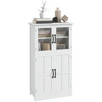 HIGHBOARD DE-11058 2 Glastüren Weiß - Weiß, Holzwerkstoff (30/110.5/60cm) - ComfortXL