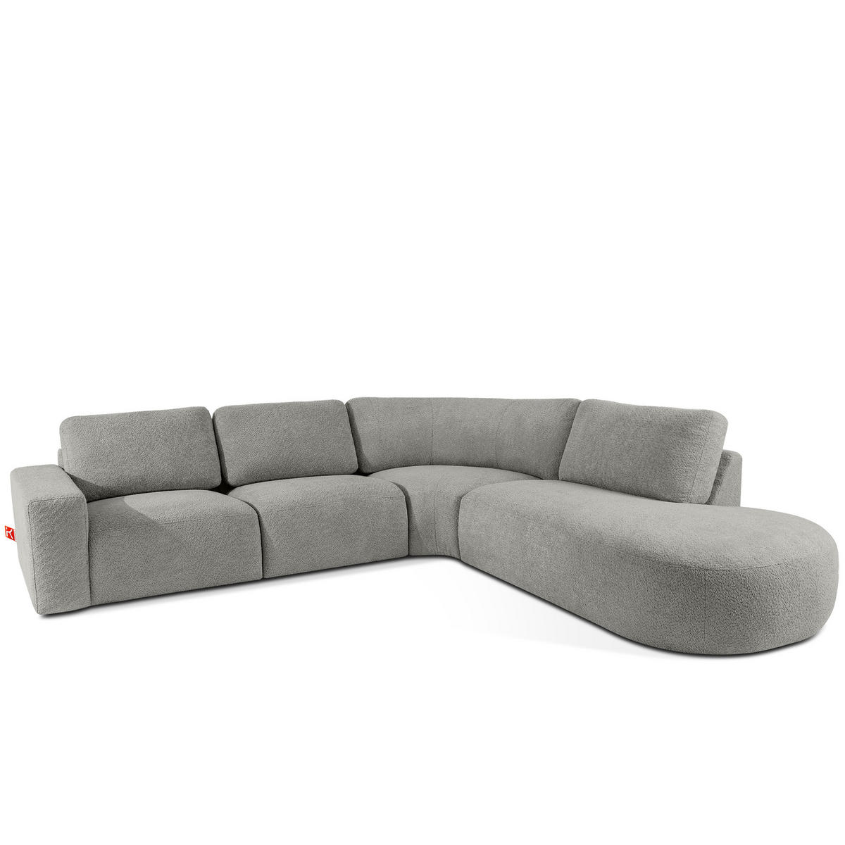 ECKSOFA RECHTS ZUCCO, Dunkelaschgrau - Dunkelgrau, Holz/Holzwerkstoff (304/293cm) - KONSIMO®