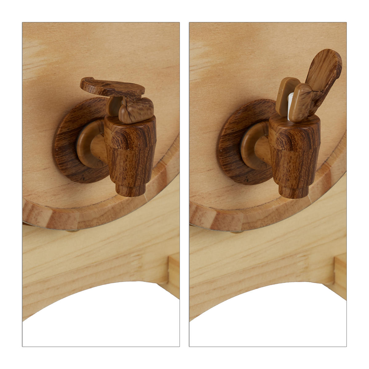 DREVENÉ súd - svetlohnedá, kov/drevo (16/23/25.5cm) - Relaxdays