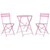 BALKONSET 2-Sitzer rosa zusammenklappbar Fiori - Pink, Metall - Beliani