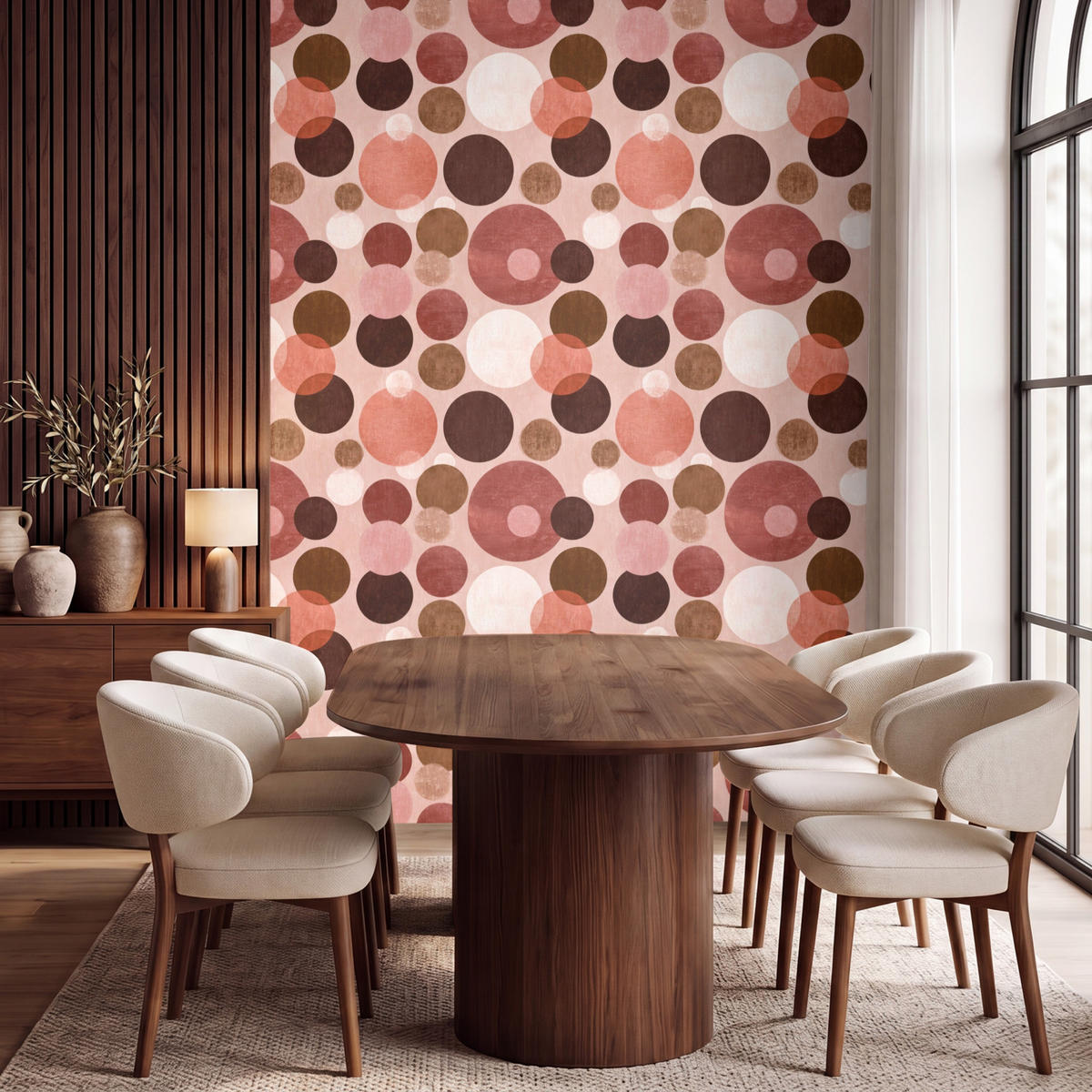 TAPETE - Kreise - Modern - Farbenfroh - 200x260 cm - Multicolor, Papier (200/260cm) - OnlyWow