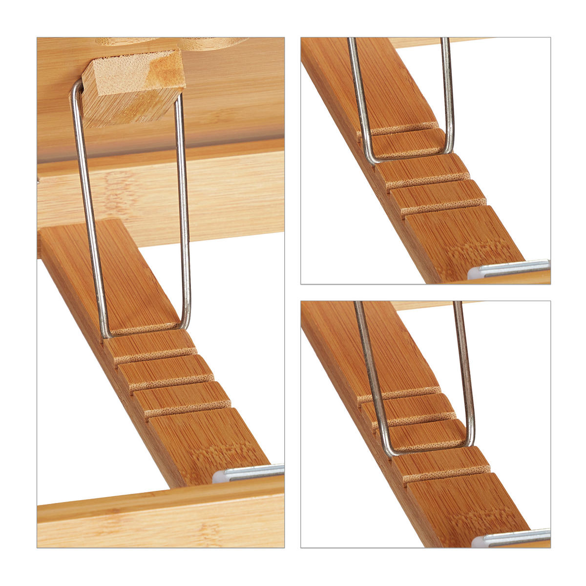 STOLÍK Prírodná bambus skladací 57x30 cm - svetlohnedá, drevo (30/57/43.5cm) - Relaxdays