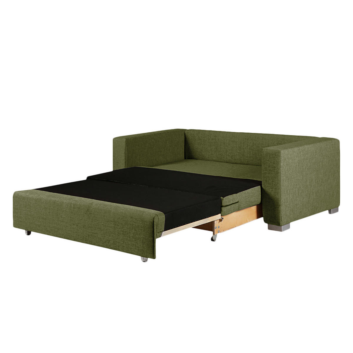 SCHLAFSOFA - Silberfarben/Grün, Textil (193/90/90cm) - home24