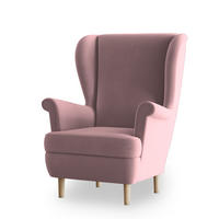SESSEL LENTIO Ohrensessel Polstersessel, Rosa - Rosa, Holz/Holzwerkstoff (75/103/75cm) - MASSENO