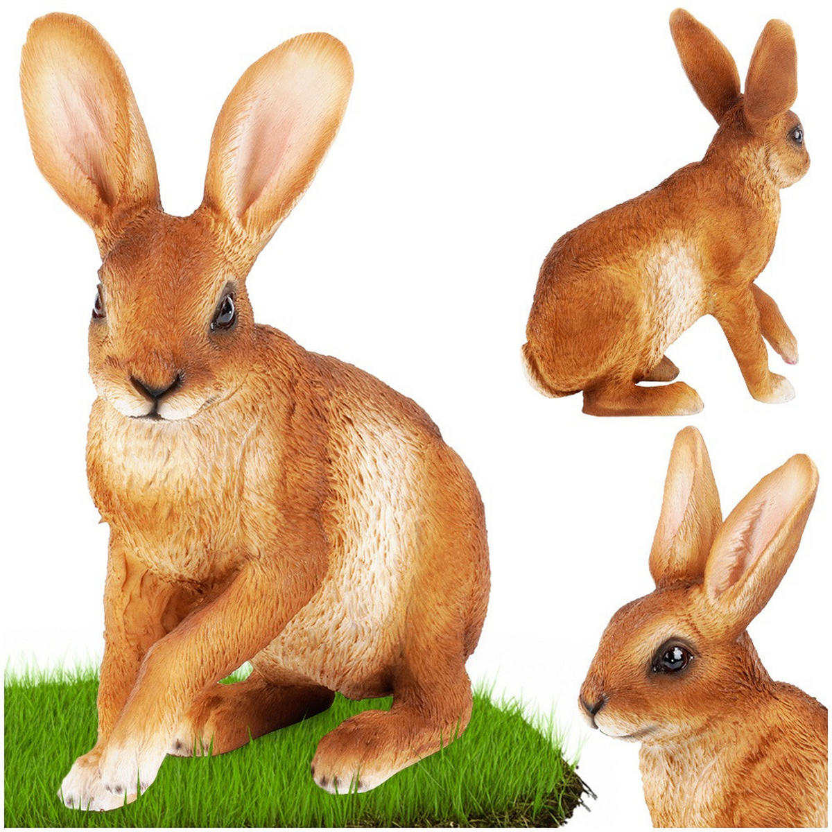 GARTENFIGUR Hase Kunststein 27,5 cm Mehrfarbig - Multicolor, Stein (21/27.5/11cm) - ProGarden