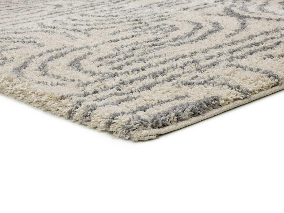 HOCHFLORTEPPICH grau und beige Helia 160/230 cm - Beige/Grau, Naturmaterialien/Textil (160/230cm) - Atticgo