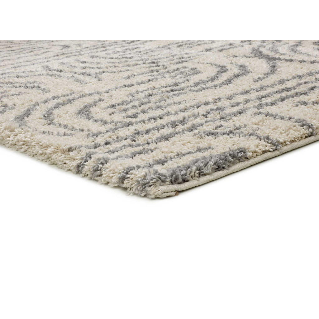 Thumbnail - Atticgo Hochflorteppich, Grau, Beige, Textil, Abstrakt, Rechteckig, 80x150 cm, Oeko-Tex® Standard 100, für Fußbodenheizu...