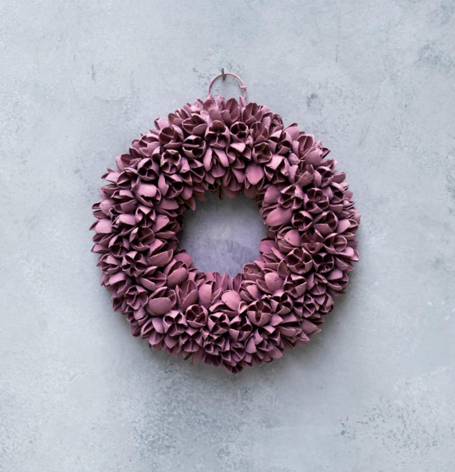 TROCKENBLUMEN Bakulikranz dick Mauve - Mauve, Naturmaterialien (5cm) - Lykke & You