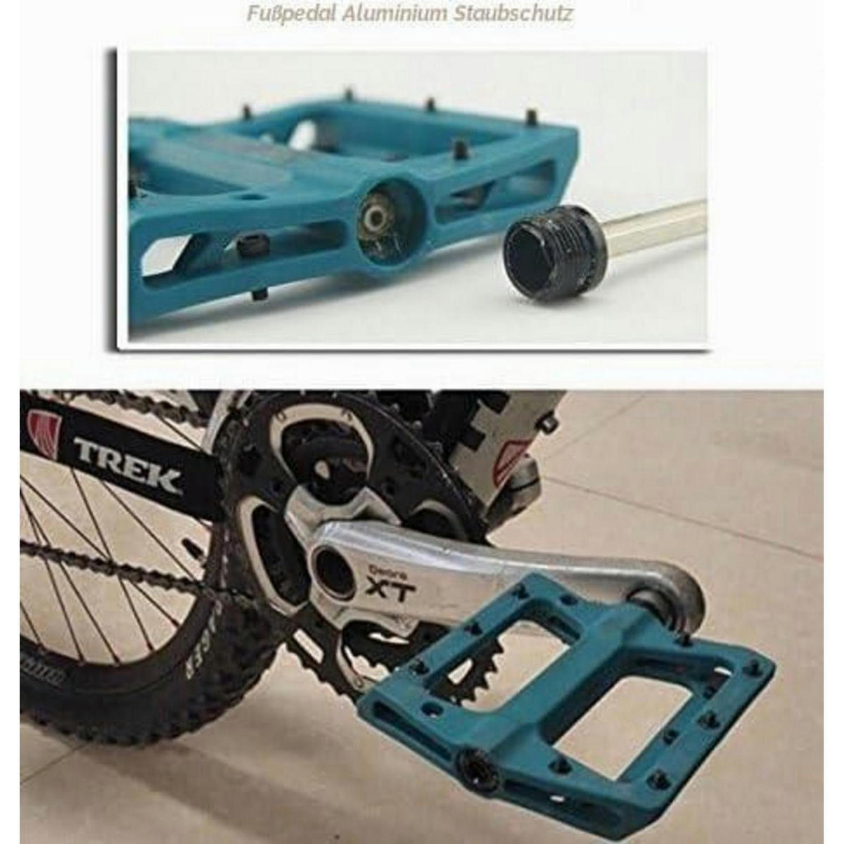 FAHRRADPEDALE Blau Nylon Faser 9/16 Zoll Rutschfest - Blau, Kunststoff (10.7/1.8/12.4cm)