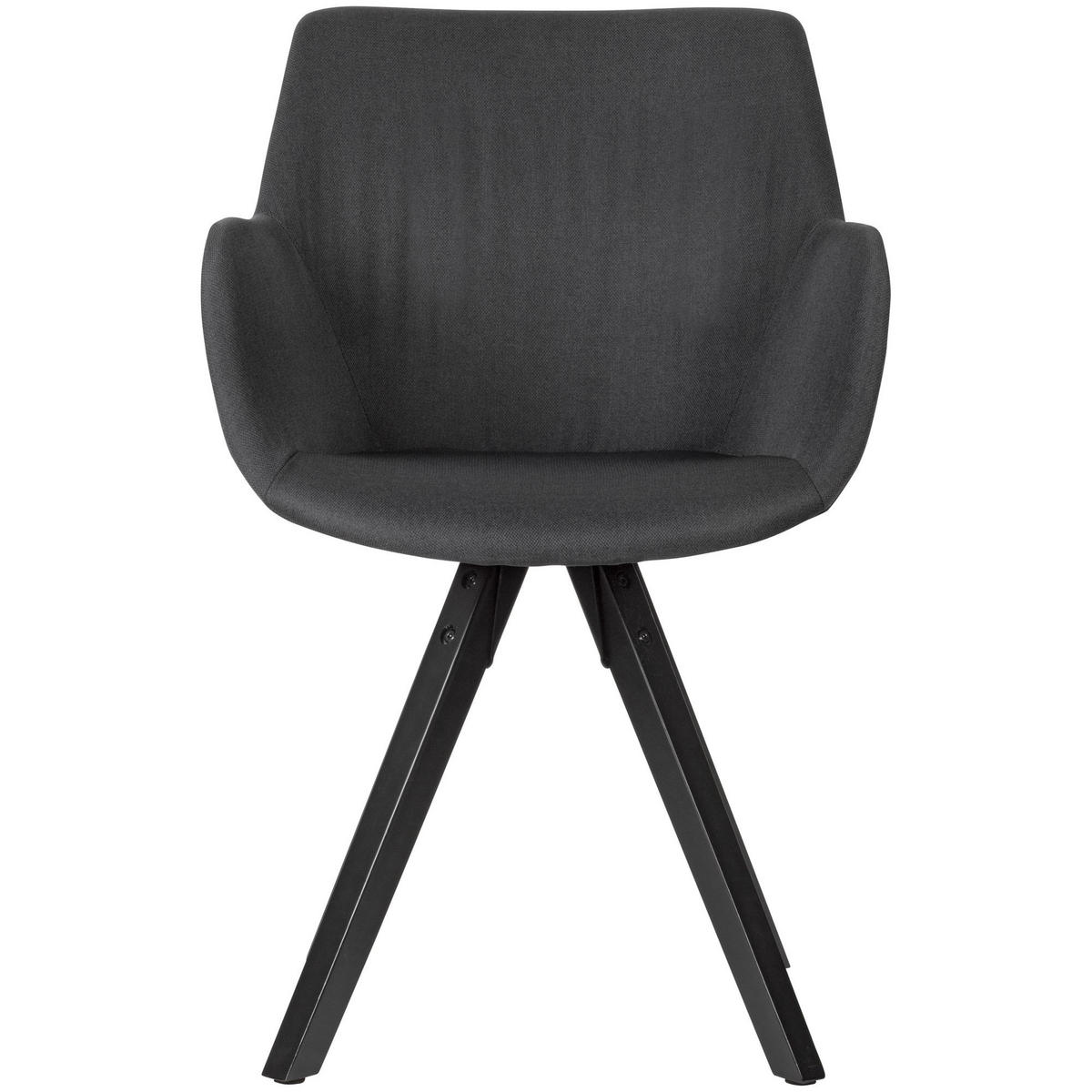ESSZIMMERSTUHL Stoffbezug mit Armlehnen und Filzgleiter Modern gepolstert, Schwarz 54x58x85 cm - Anthrazit/Schwarz, Holz/Textil (54/85/58cm) - KADIMA DESIGN
