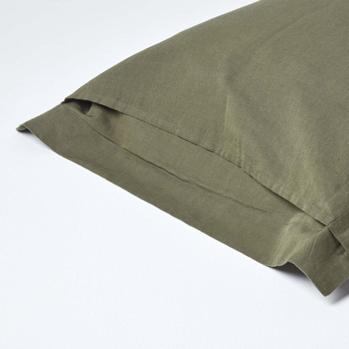KISSENBEZUG Leinen mit Stehsaum - Olivgrün, Textil (48/74cm) - Homescapes