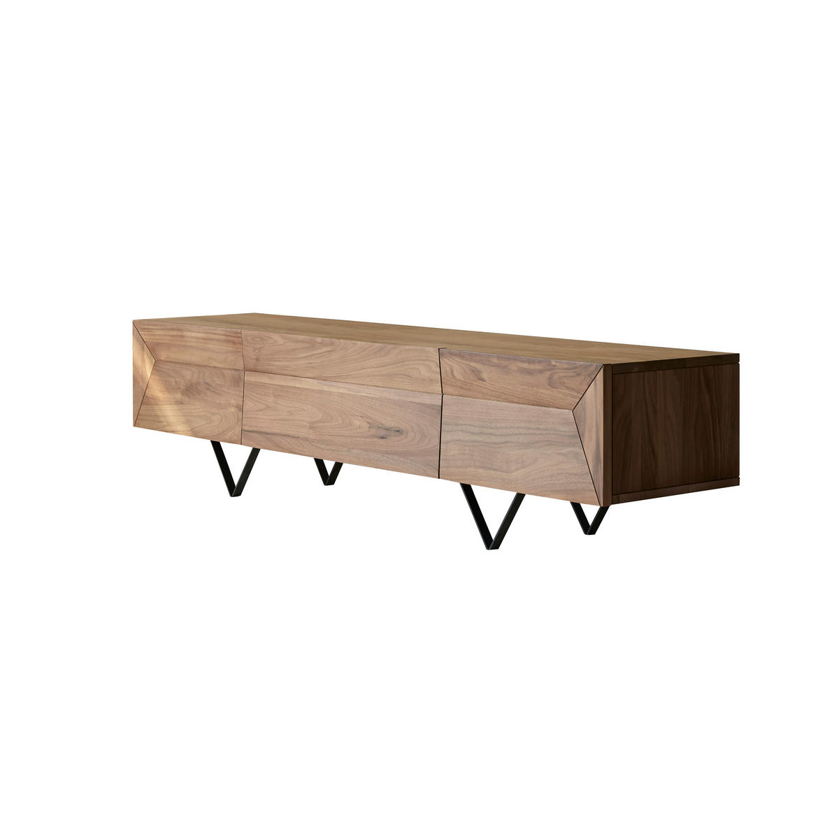 TV-SCHRANK Metric Dunkelbraun aus Walnuss - Dunkelbraun, Holz (175/43/40cm) - Tikamoon