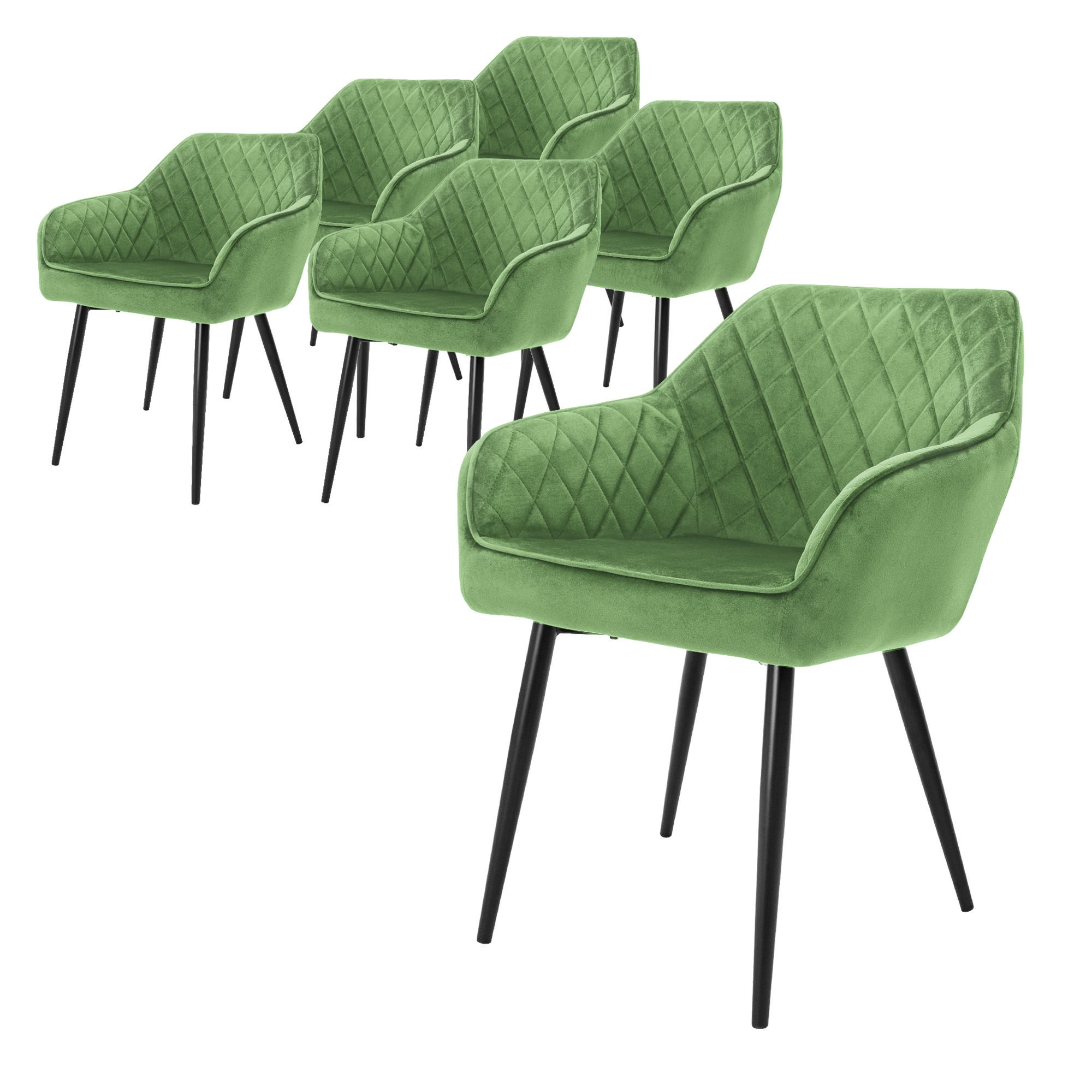 ML-DESIGN SADA 6 jídelních židlí Salbei Samet