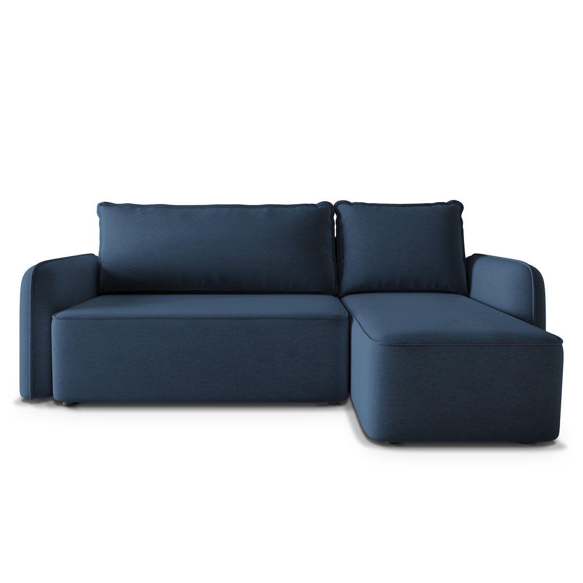 ECKSOFA DOLVER CL Blau Samtstoff mit Schlaffunktion - Blau, Holzwerkstoff/Textil (238/156cm) - MASSENO
