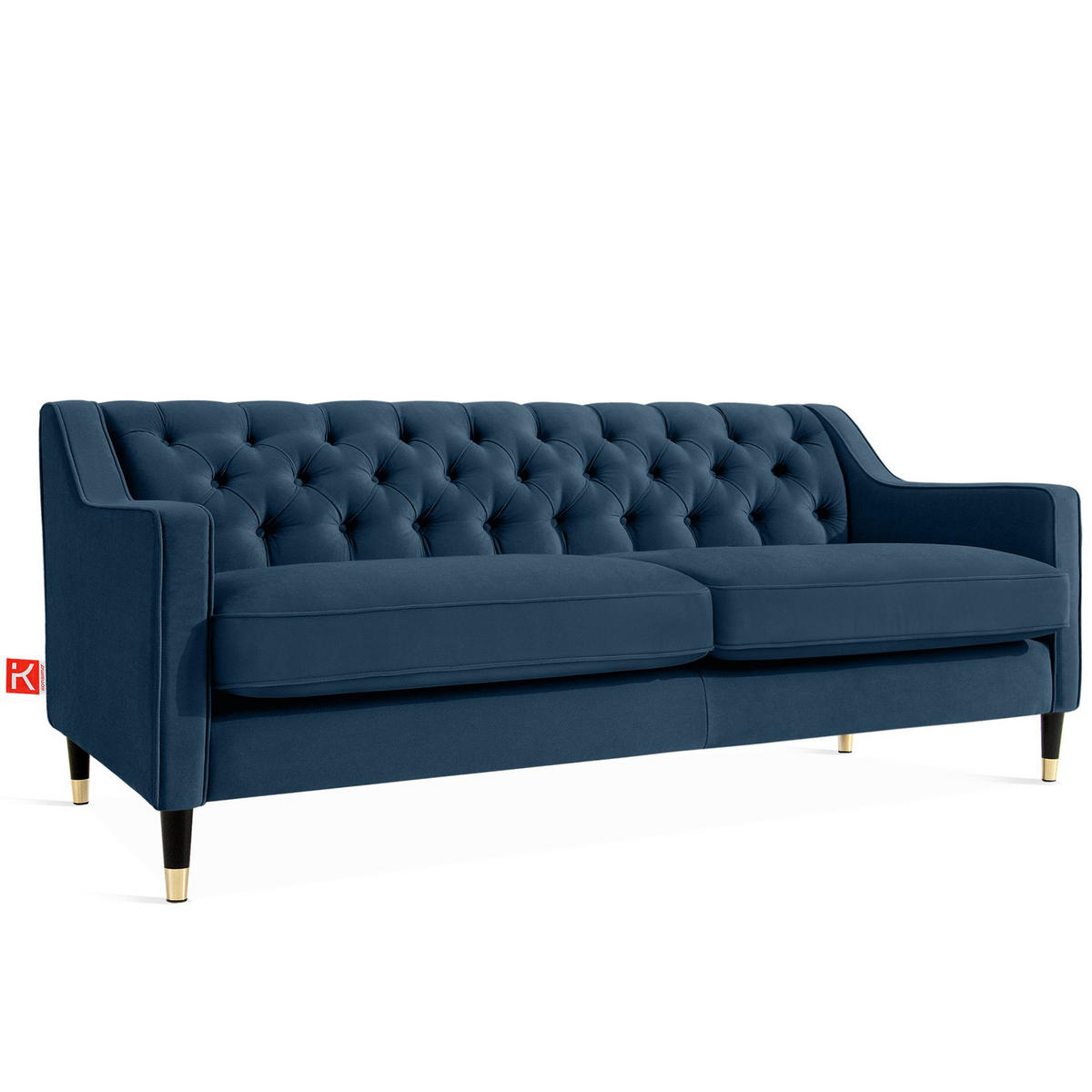 KONSIMO 3 SITZER SOFA NOMUS Velours gesteppt Marineblau jetzt nur online XXXLutz