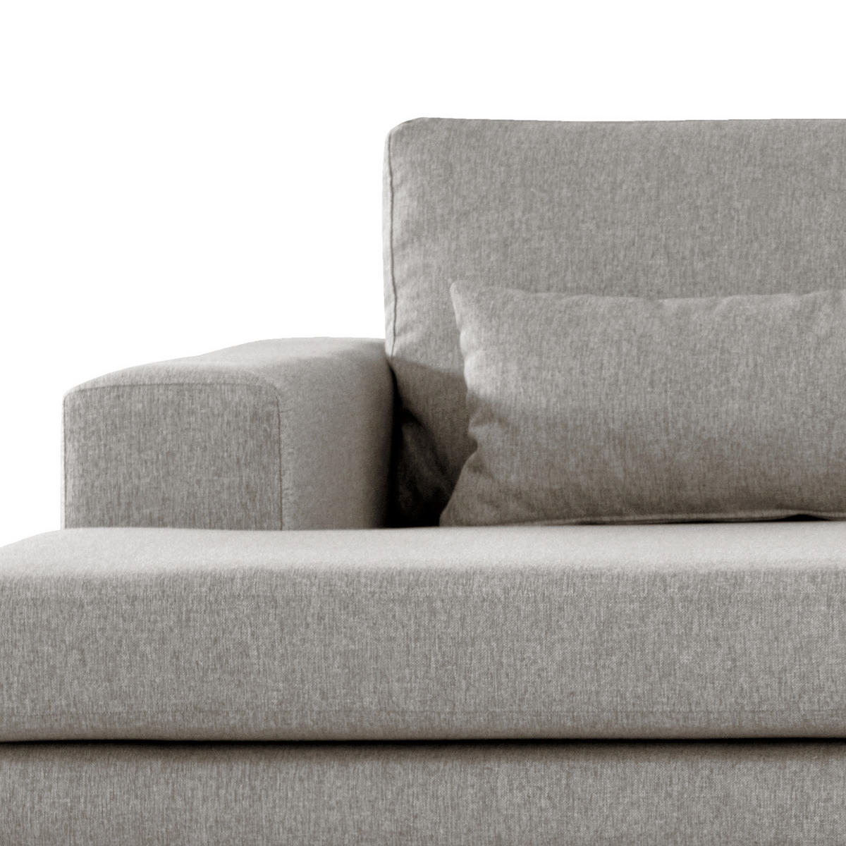 WOHNLANDSCHAFT mit Longchair - Eichefarben/Graubraun, Eichenholz/Textil (371/81/219cm) - home24