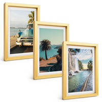 BILDER SET 3er Set - 20x30 cm Goldrahmen - Urlaub Palmen Wasserfall - Goldfarben, Kunststoff (20/30cm) - TULUP