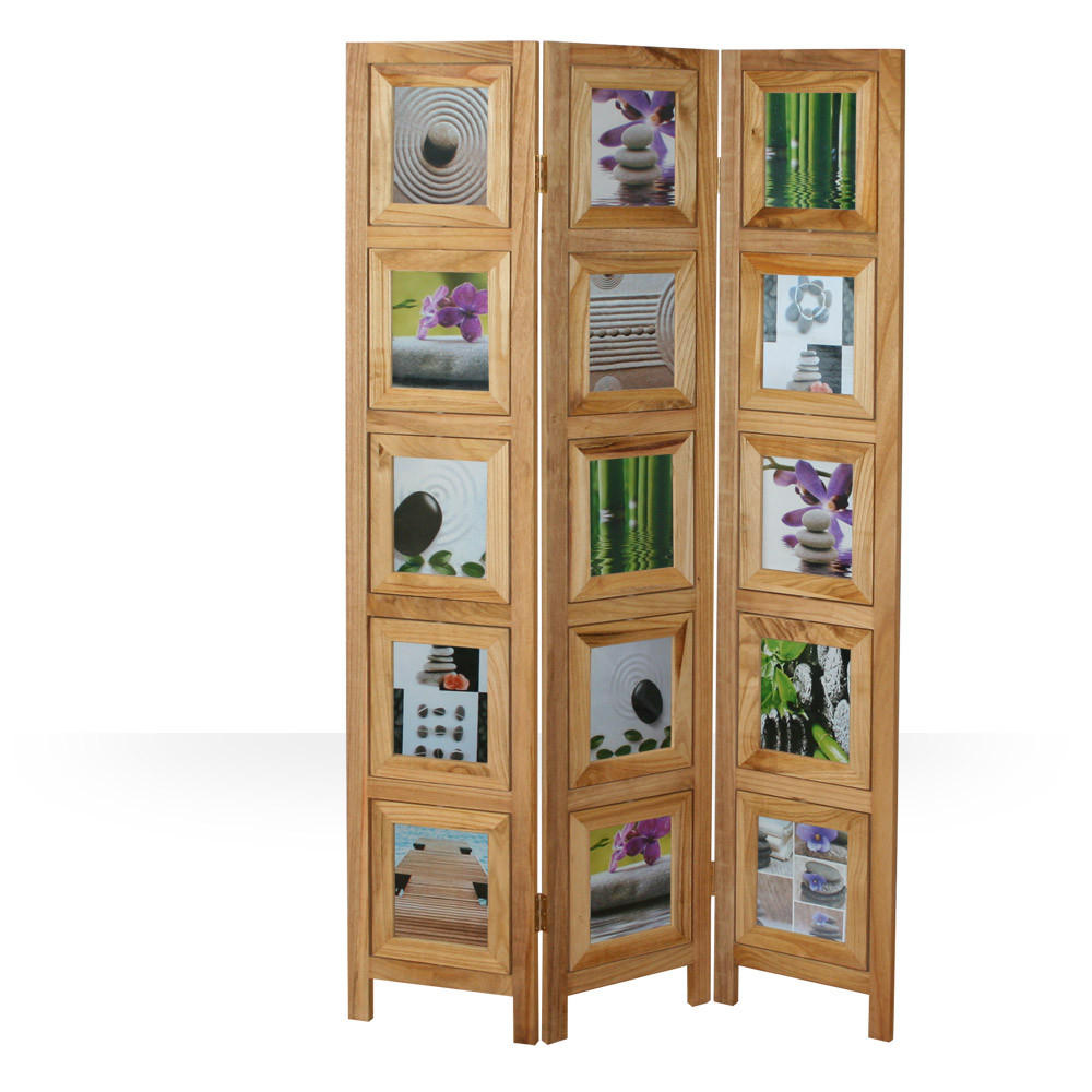 PARAVENT 3-tlg. 93/161 cm Hellbraun Fotowand - Hellbraun, Holz (93/161/2cm) - Homestyle4u