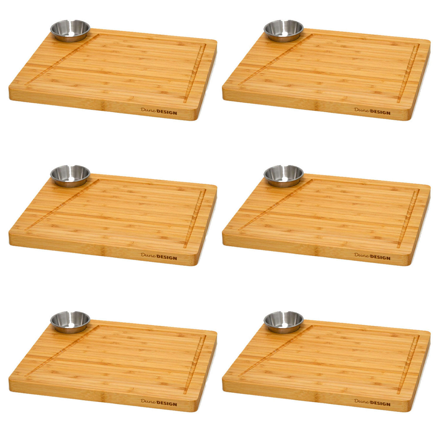RACLETTEBRETT 6er Set, 25/30/2 cm, Bambus - Beige, Holz (25/30cm) - Dunedesign