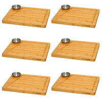 RACLETTEBRETT 6er Set, 25/30/2 cm, Bambus - Beige, Holz (25/30cm) - Dunedesign