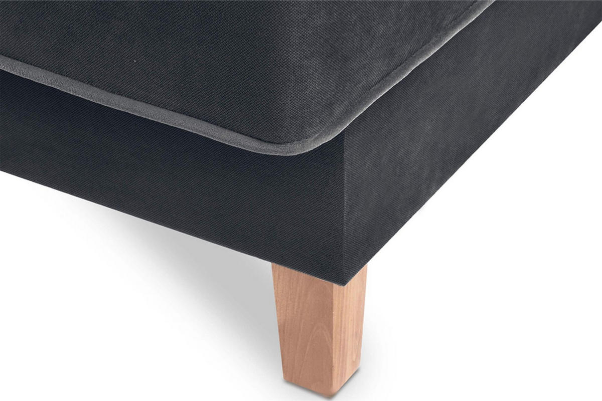 3-SITZER-SCHLAFSOFA DOZER Velours, schwarz/grau - Schwarz/Grau, Textil (197/94/93cm) - KONSIMO®