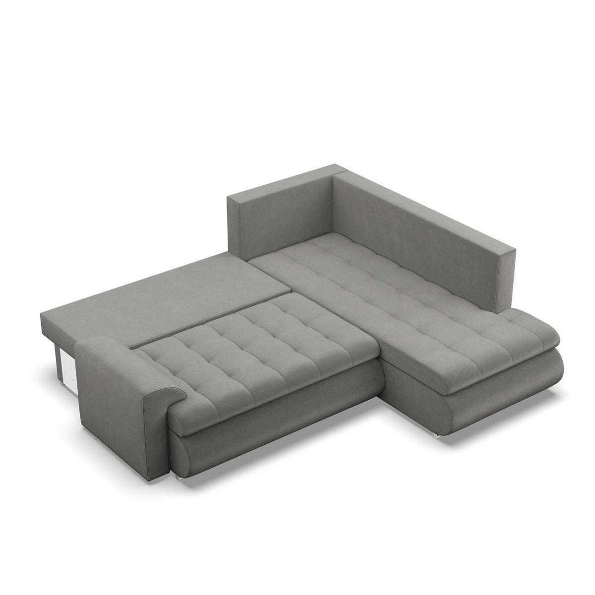 ECKSOFA RECHTS MIT SCHLAFFUNKTION FORESTA, Hellgrau - Hellgrau, Textil (230/200cm) - Mebligo