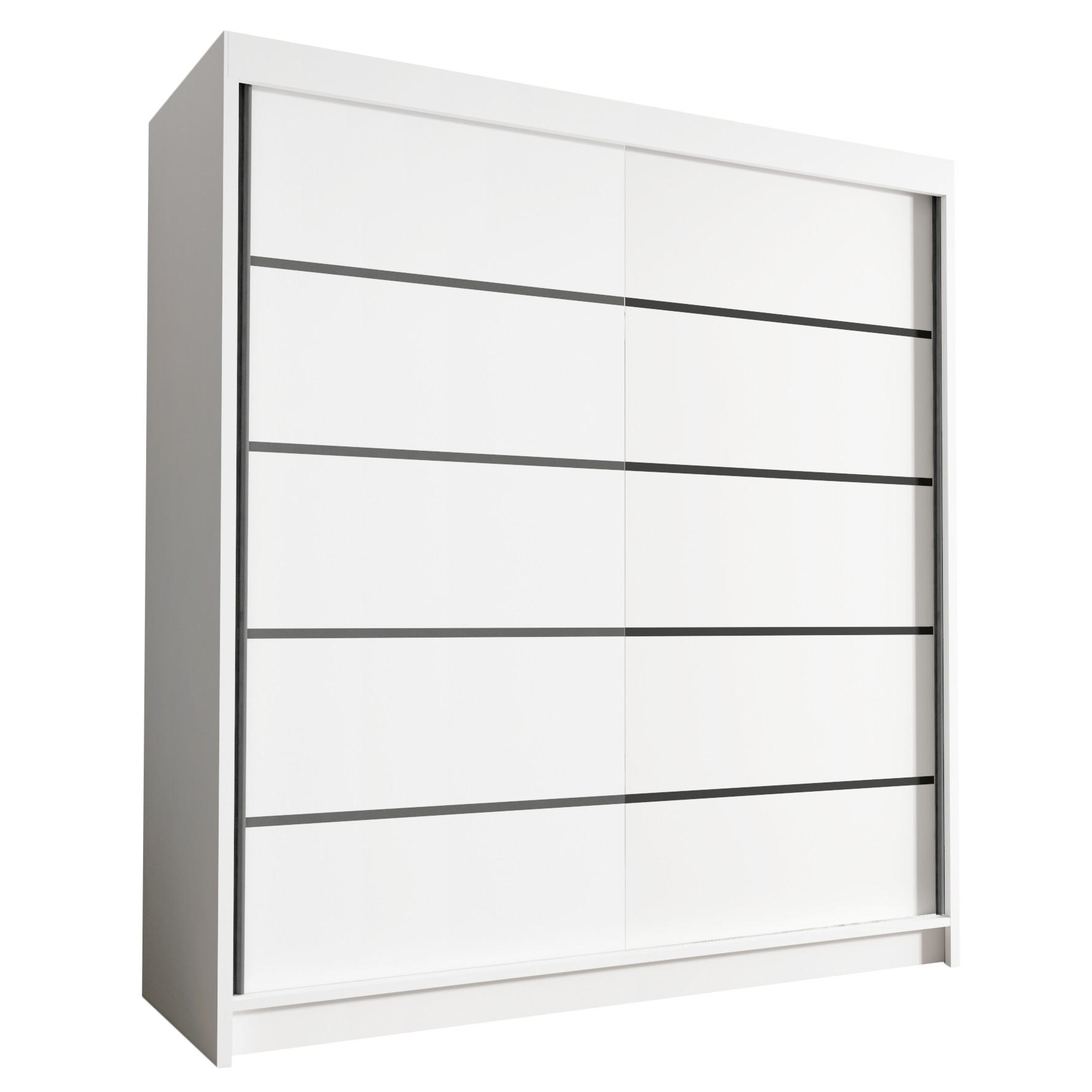 SCHWEBETÜRENSCHRANK Harry IV - 180 cm - Weiß, Holzwerkstoff/Metall (180/215/58cm) - Sofnet