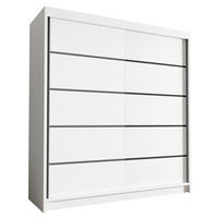 SCHWEBETÜRENSCHRANK Harry IV - 180 cm - Weiß, Holzwerkstoff/Metall (180/215/58cm) - Sofnet