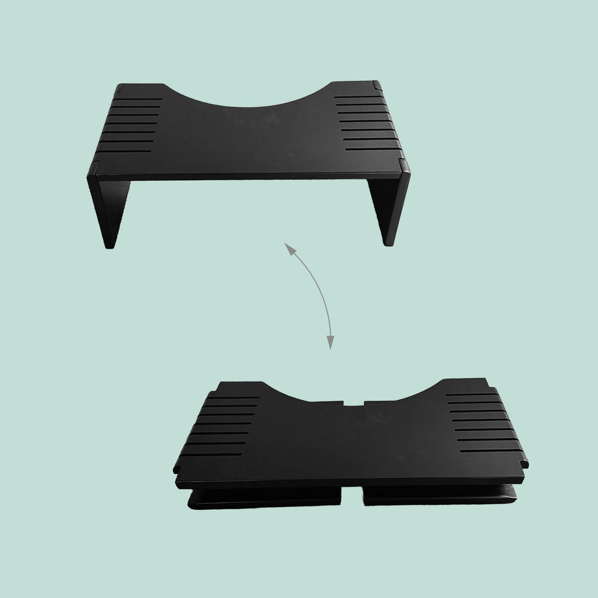 STOLEC za WC - črna, kovina/umetna masa (43.5/19/20cm) - Relaxdays