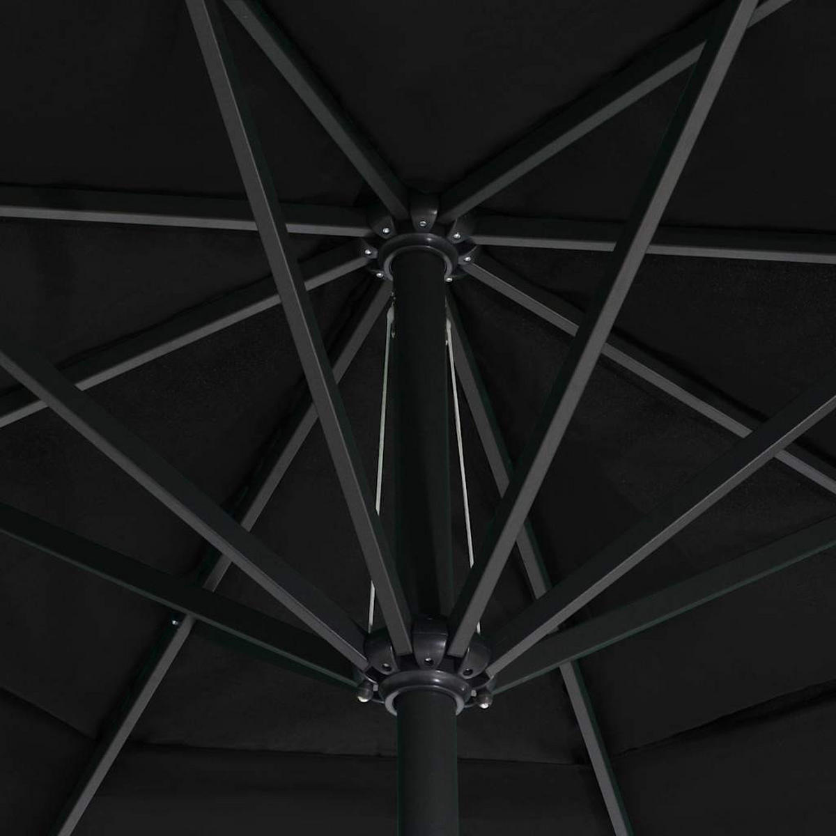 SONNENSCHIRM Mit Aluminium-Mast 600 Cm Schwarz - Schwarz, Textil (600/600cm) - vidaXL