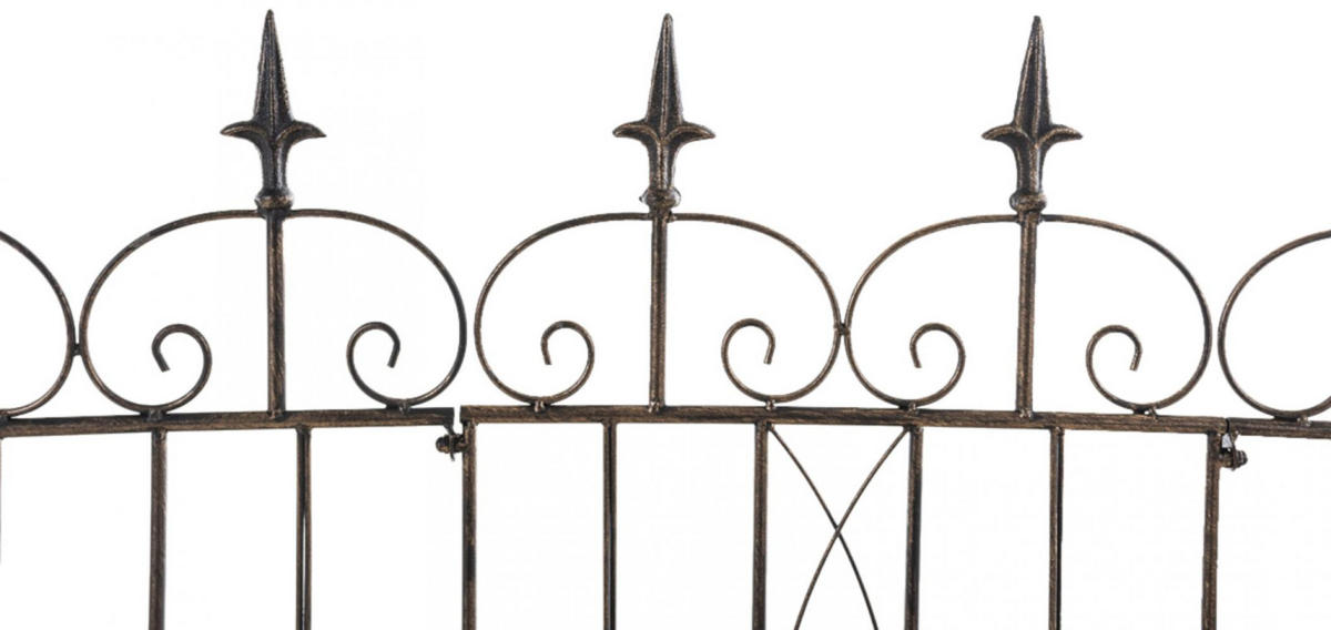 GARTENZAUN 4er Set Metall Bronze - Bronzefarben, Metall (124/116cm) - CLP