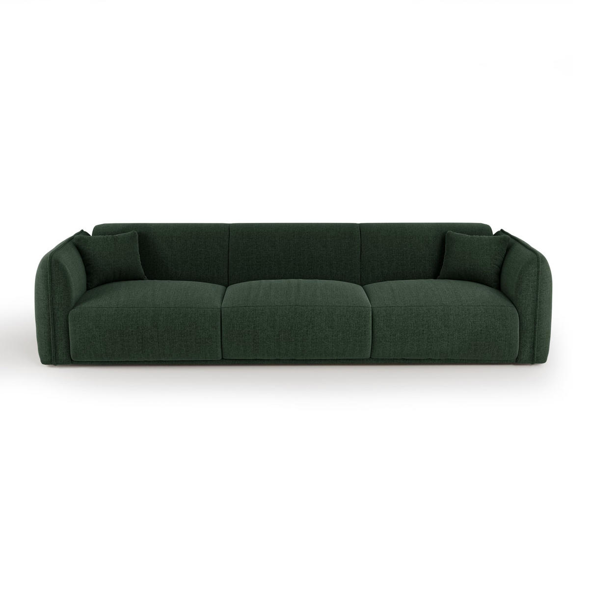 SOFA LUSH Köpergewebe mit weichem Griff Khaki-Grün 235cm - Dunkelgrün/Olivgrün, Textil (235/72.5/90cm) - Premium Interiors