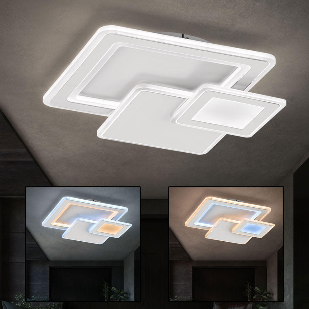 LED DECKENLEUCHTE MOLA Weiß Metall - Weiß, Metall (48/48/7.5cm) - Wofi