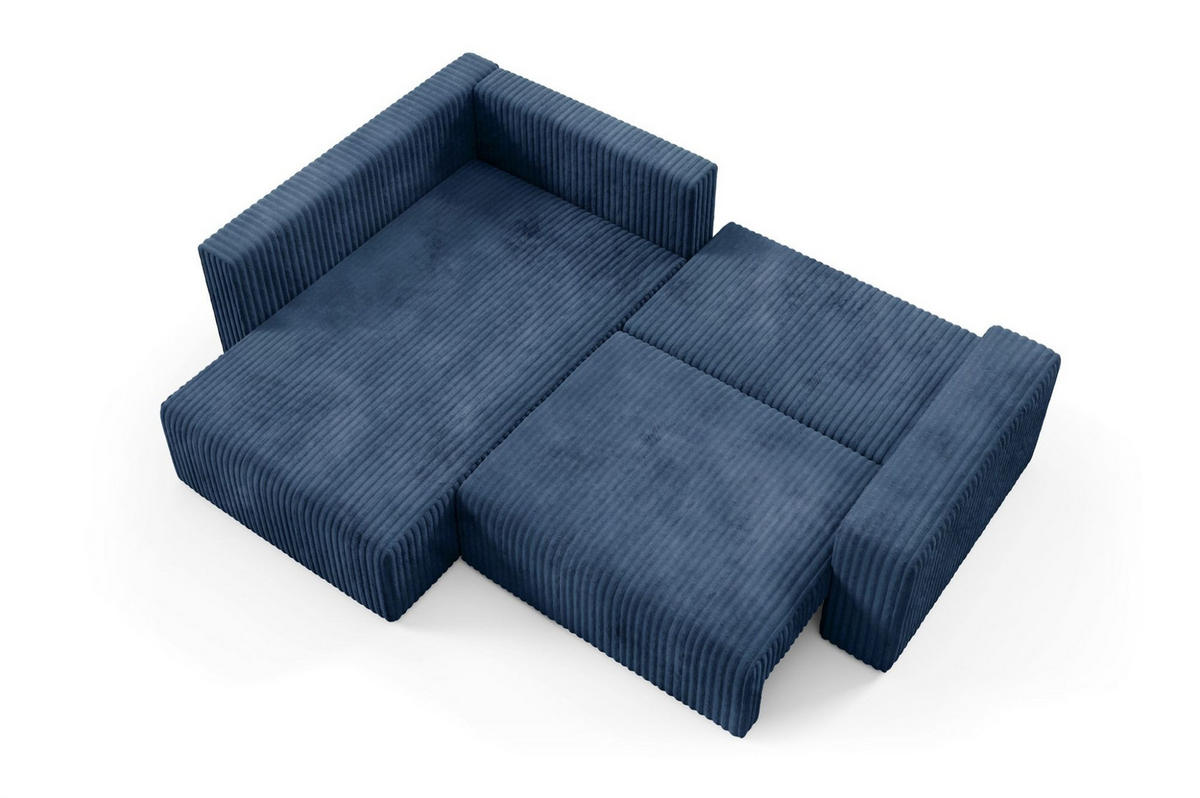 ECKSOFA Natalia Xl - Dunkelblau, Holzwerkstoff/Textil (182/245cm) - Fun Möbel