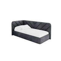 EINZELLBETT Jugendbett mit Bettkasten und Matratze H3/H4, Rechts - FIKY 80x200 Dunkelgrau - Titanfarben, Holzwerkstoff/Textil (80/200cm) - ALTDECOR