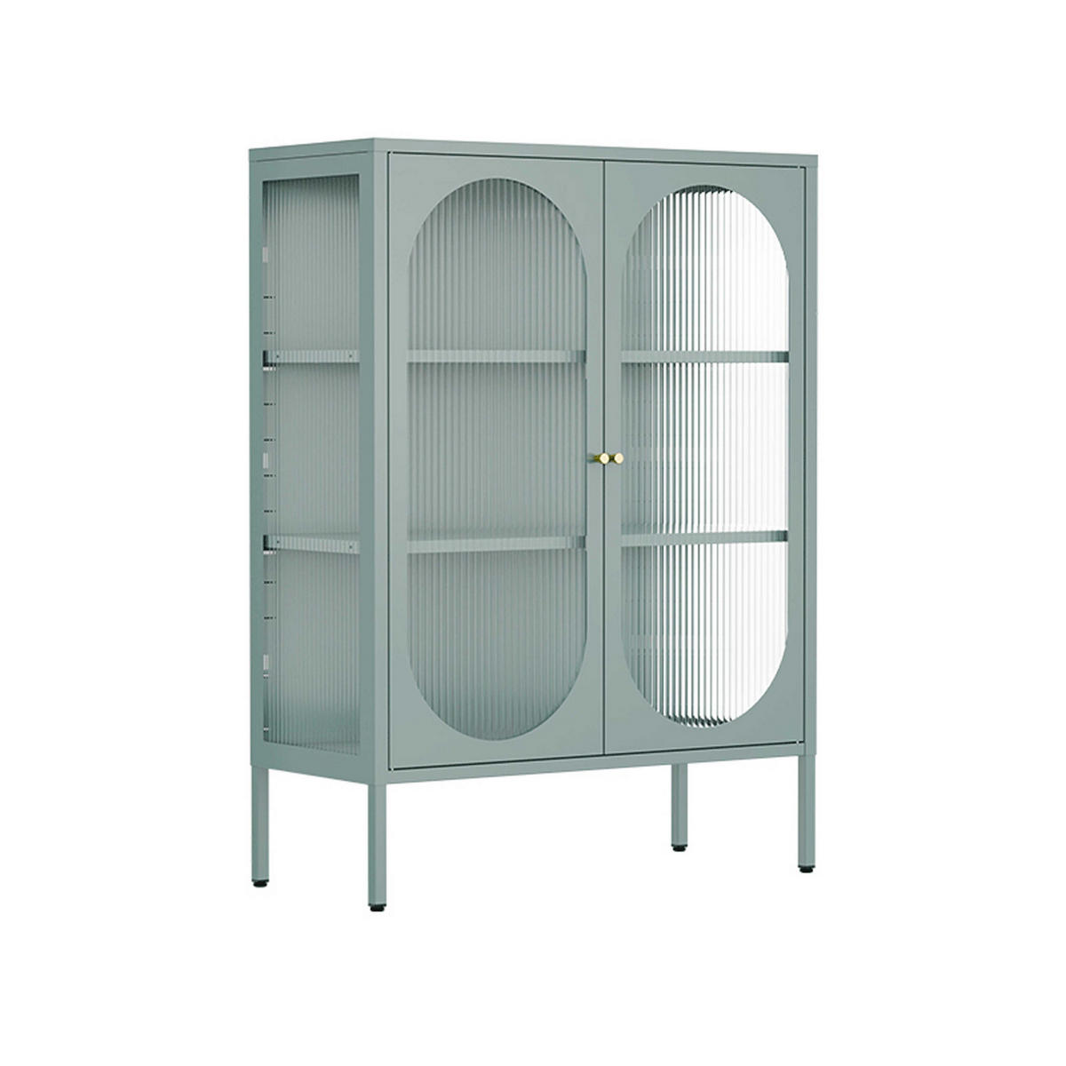 SIDEBOARD, Salbeigrün - Grün, Metall (35/110/80cm) - Oviala