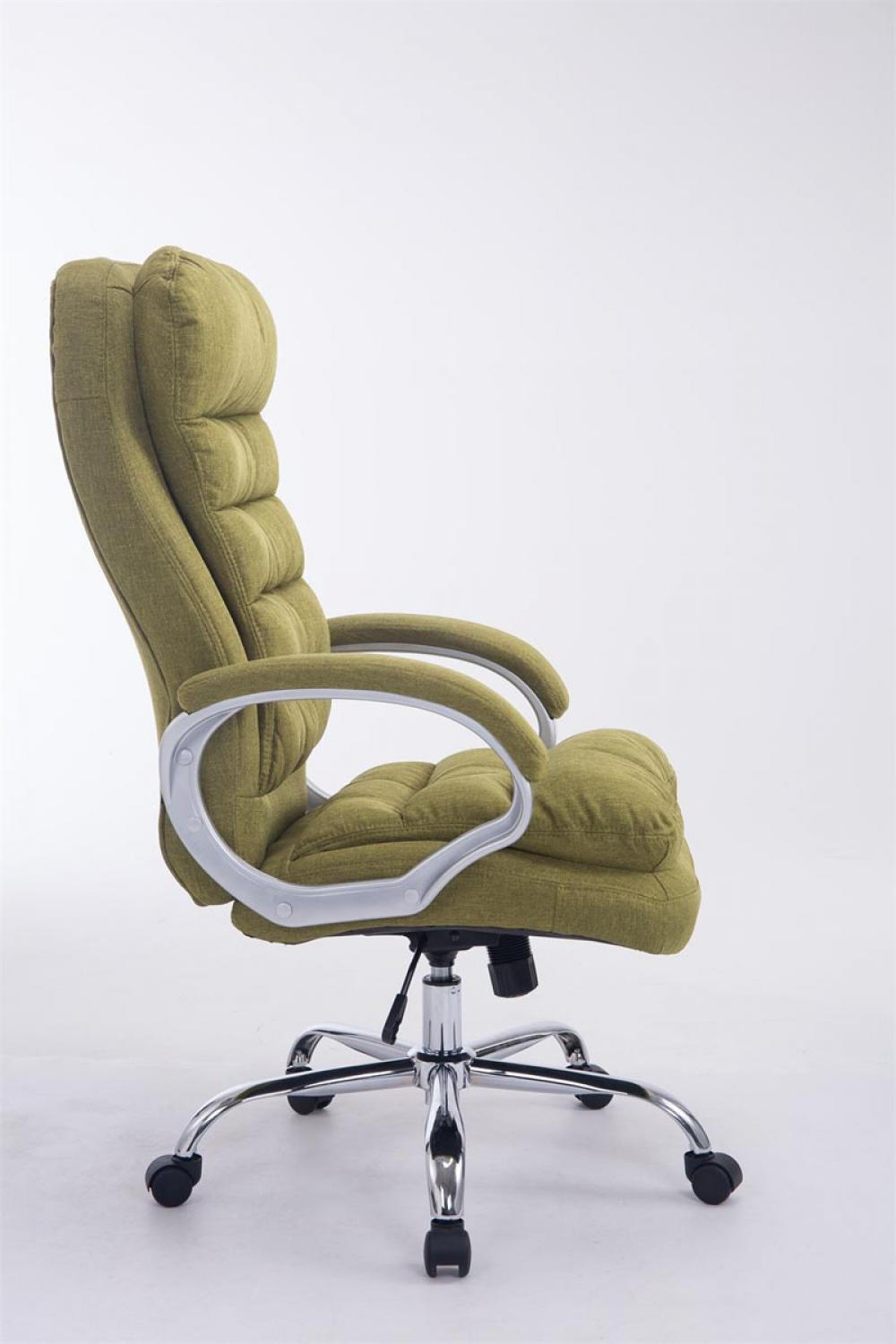 CHEFSESSEL Stoff grün - Chromfarben/Grün, Textil/Metall (68/116/77cm) - CLP